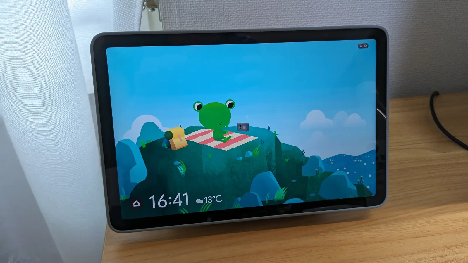 Google Pixel Tablet の蛙のスクリーンセーバーの画像