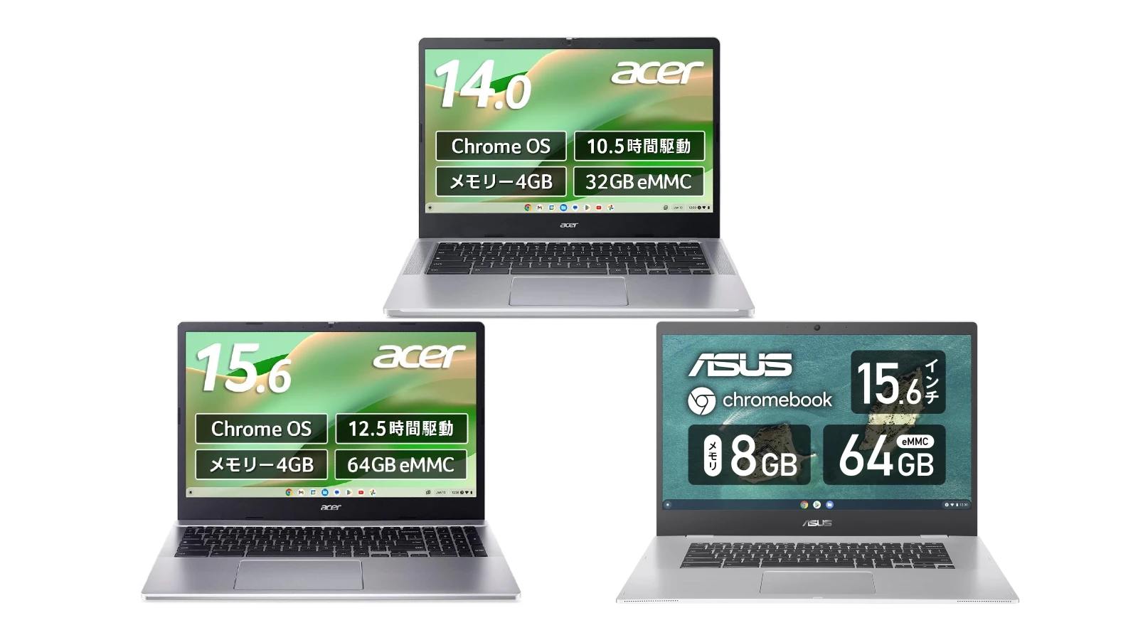 ASUS と Acer の Chromebook が最大15%オフ。Amazon スマイルセール 