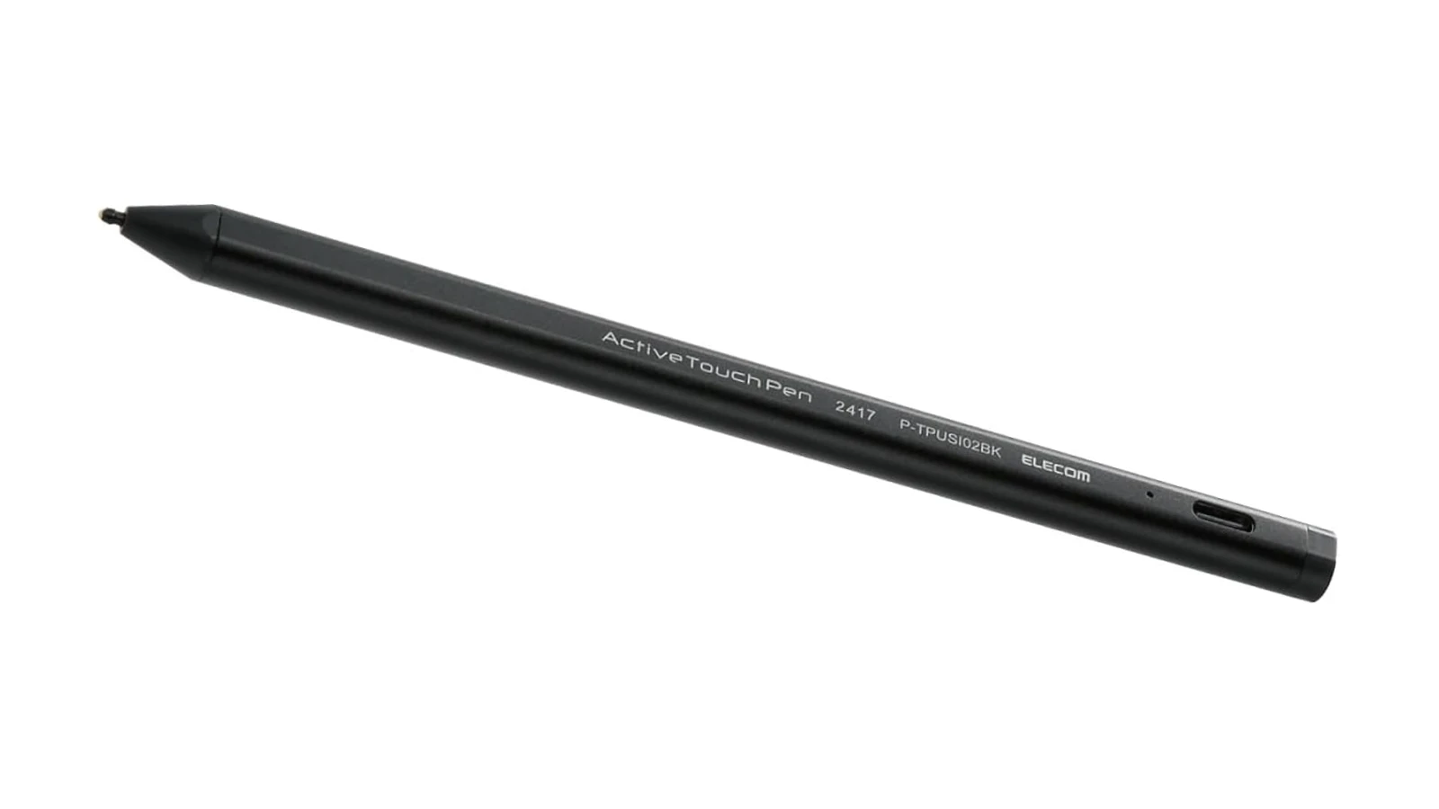 エレコム タッチペン スタイラスペン USI規格対応 極細 タイプc充電 パームリジェクション オートスリープ 45時間連続使用可能 軽量 ペアリング不要 ブラック P-TPUSI02BK