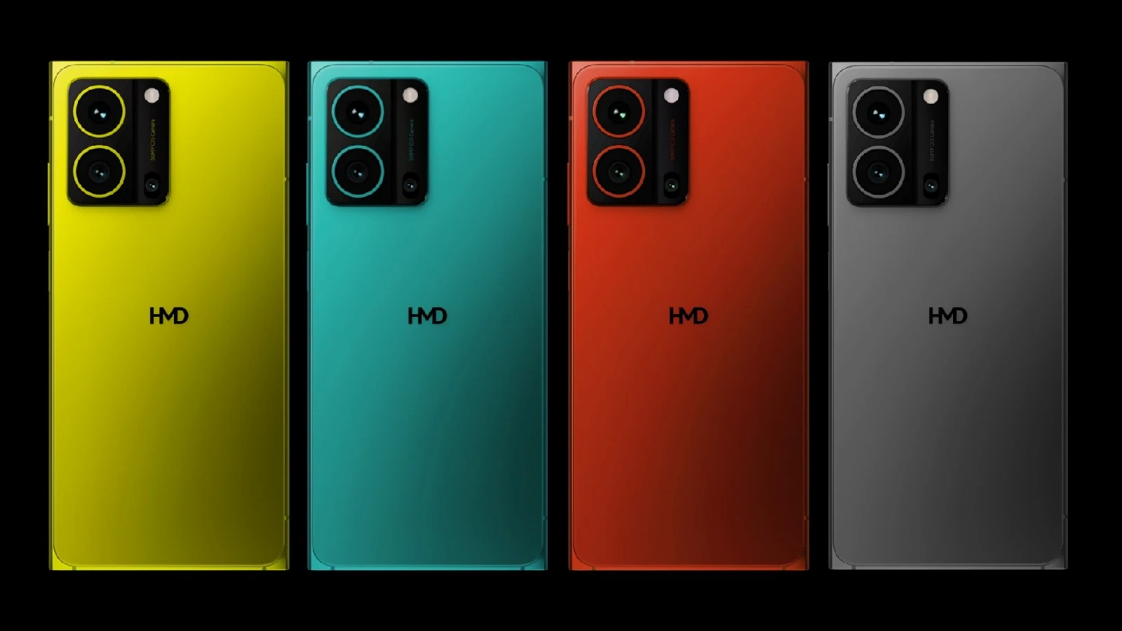 HMD Hyper の4つのカラーオプションを示したレンダリング画像