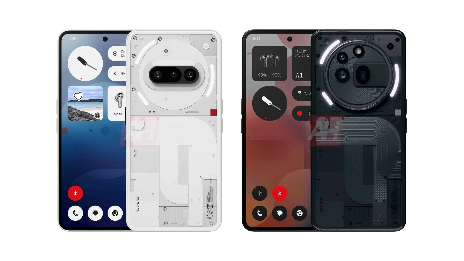 Nothing Phone (3a) と Nothing Phone (3a) Pro のリークされた公式レンダリング画像