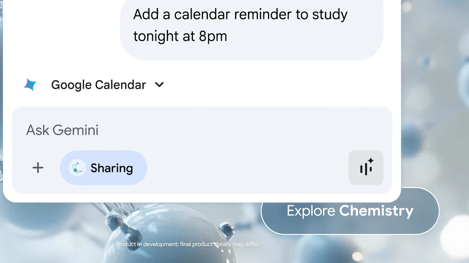 Google Chrome の Gemini チャット画面右下に表示された Gemini Live のアイコン