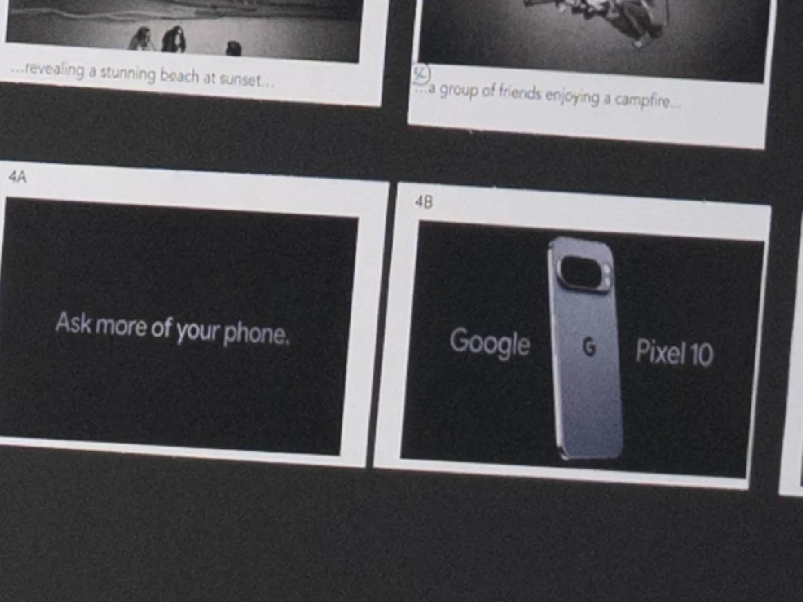 リークされた Google Pixel 10 の広告撮影現場にあったストーリーボード