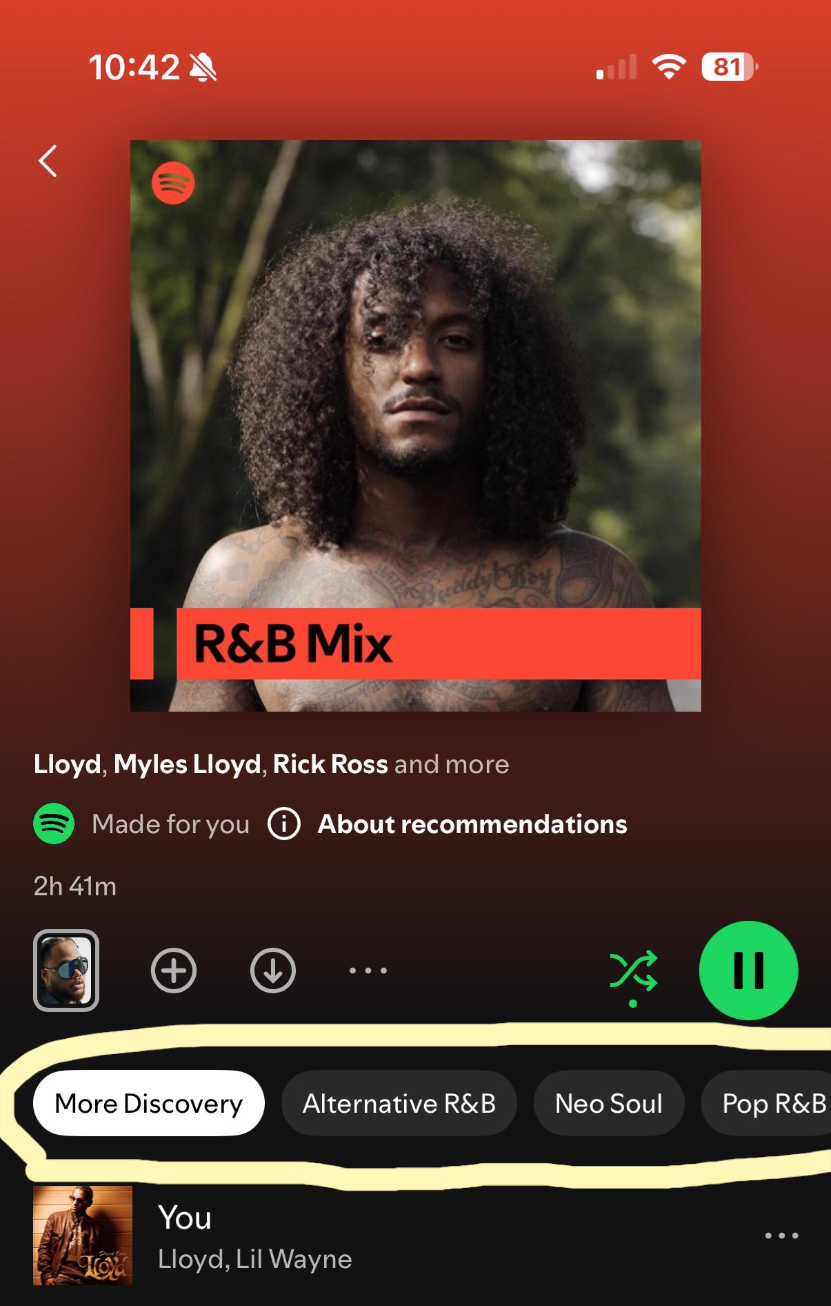 Reddit ユーザー kwabb 氏が発見した Spotify プレイリスト内のジャンル関連チップ