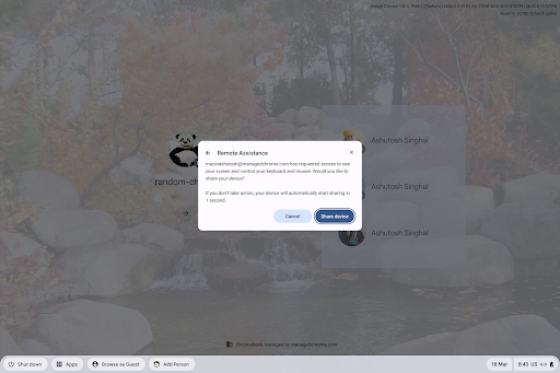 ChromeOS 136 の Chrome Remote Desktop 自動承認に関する通知