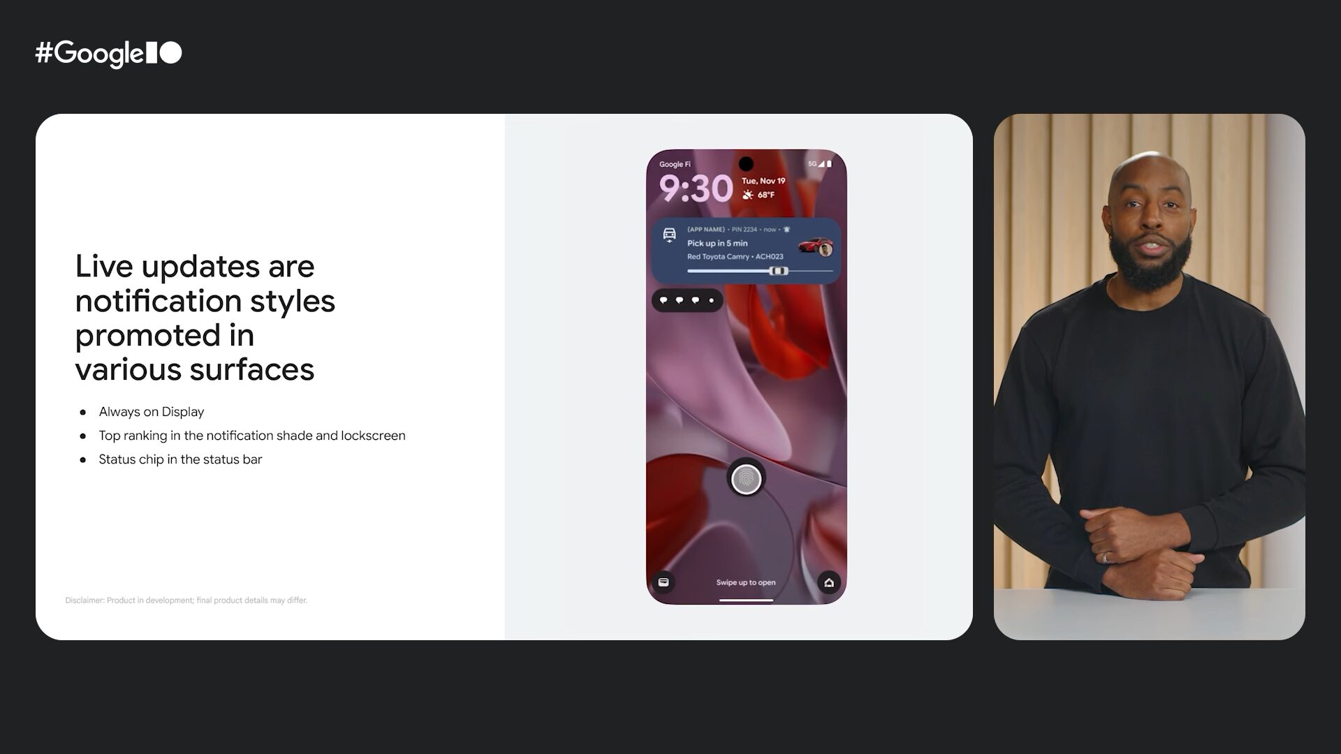 Google I/O 2025 におけるLive Updates のデモ
