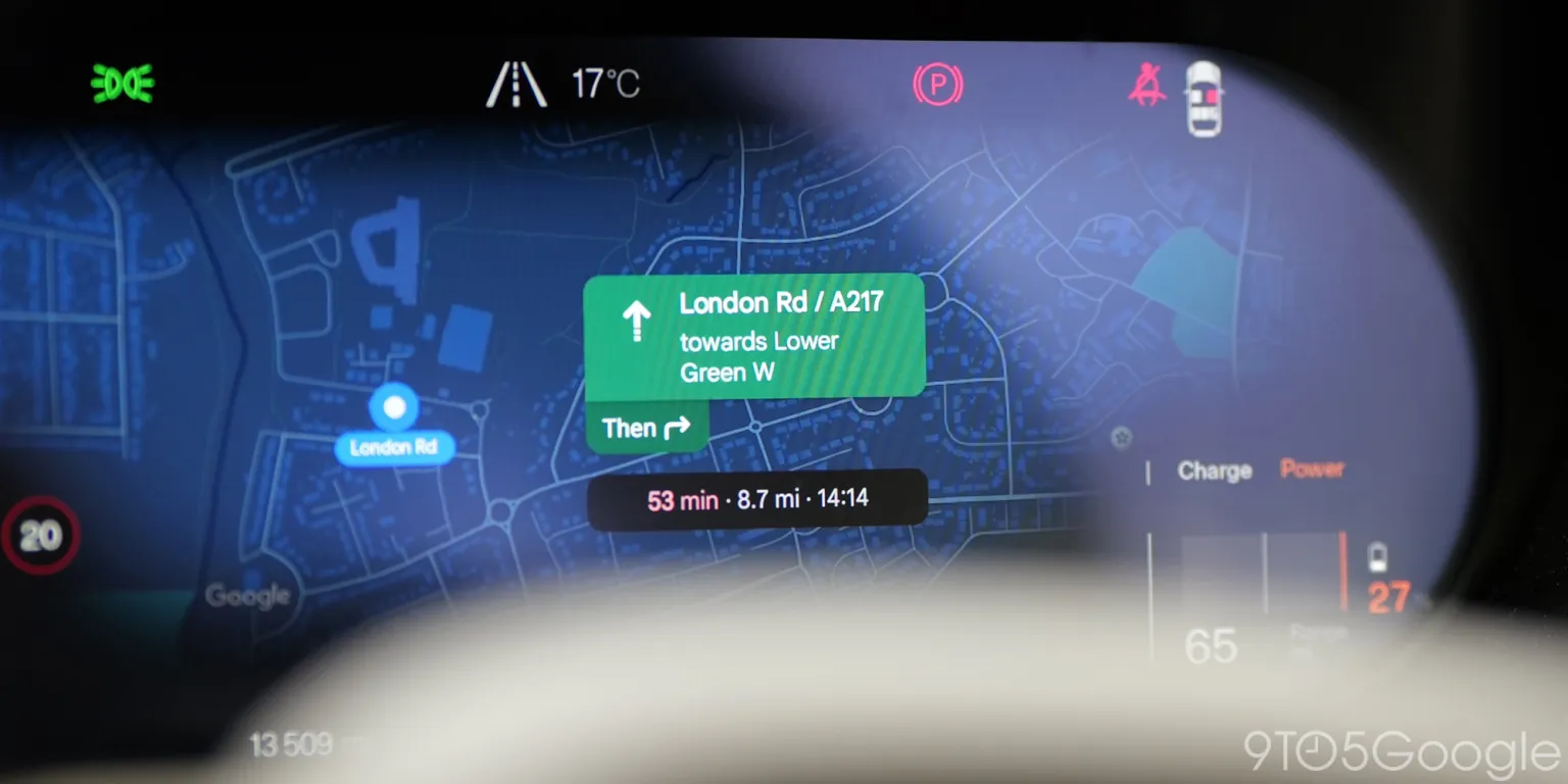 デジタルパネ内に表示されている Google マップの画像