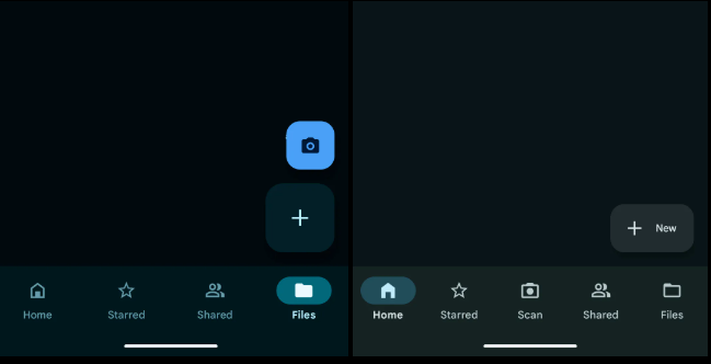 現在のUIとテスト中のUIの比較した画像