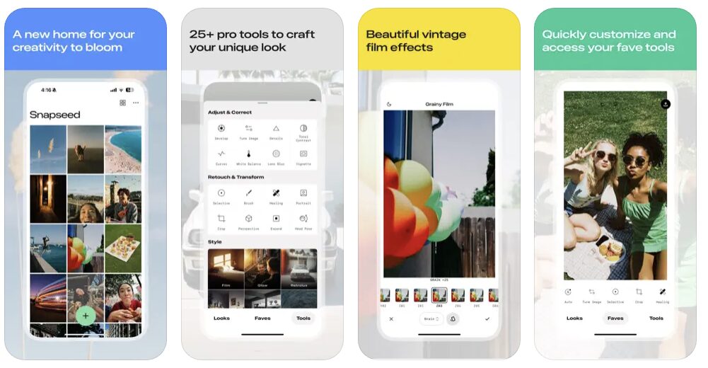 iOS 版 Snapsheed の新しい画面