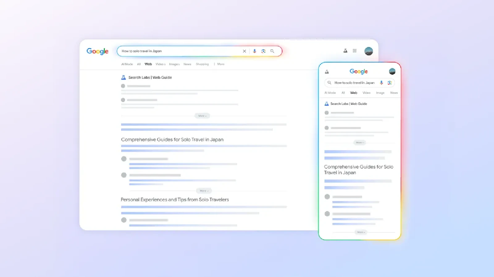 Google 検索の Search Labs でテストされている新しい「Web Guide」機能のイメージ