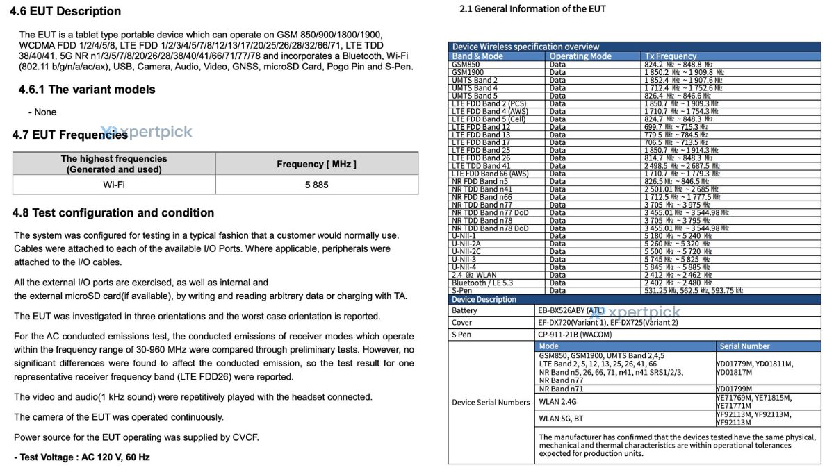 Samsung Galaxy Tab S10 Lite 5G FCC certified
