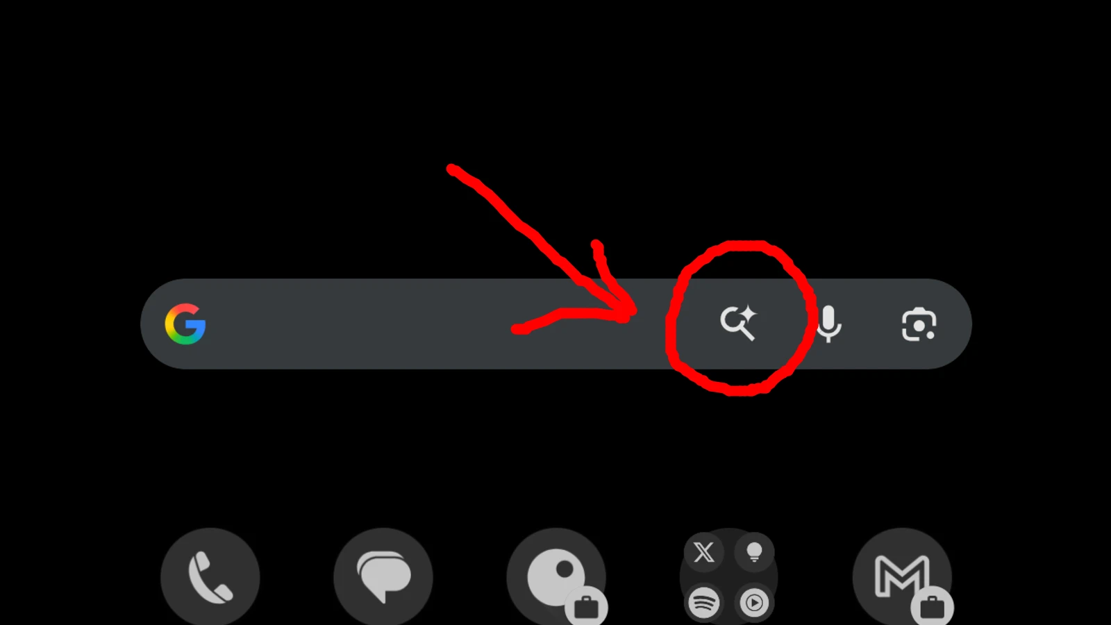 Google ウィジェットの「AI モード」ショートカット