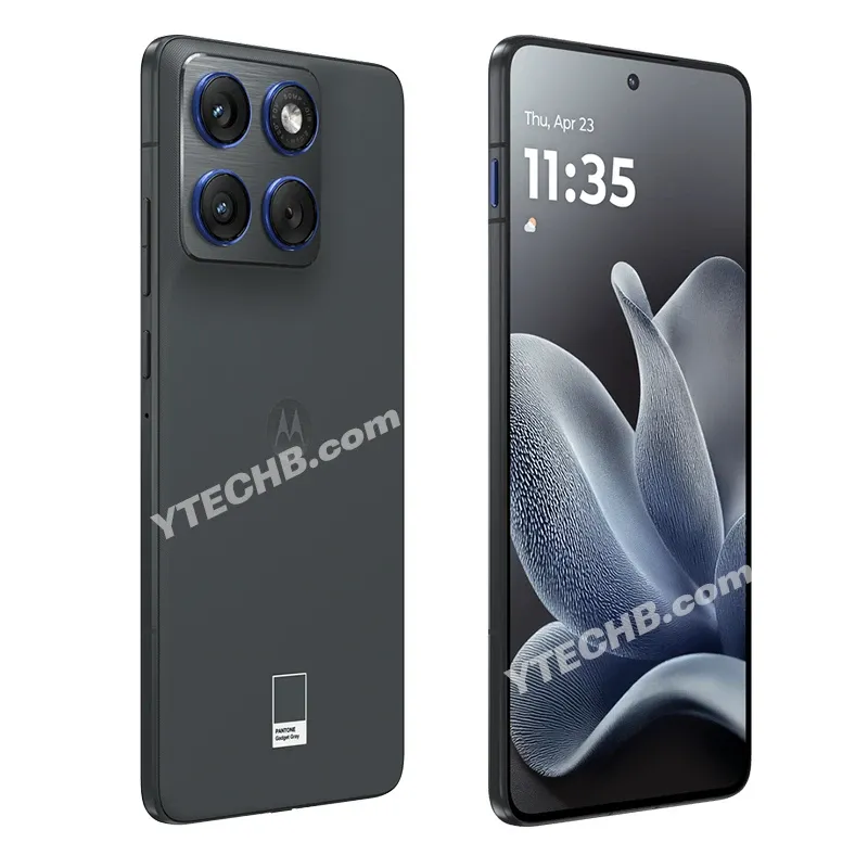 リークされた Motorola Edge 70 Pantone Gadget Gray カラーのレンダリング画像