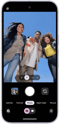 Pixel スマートフォンで利用できるオートベストテイクのデモアニメーション