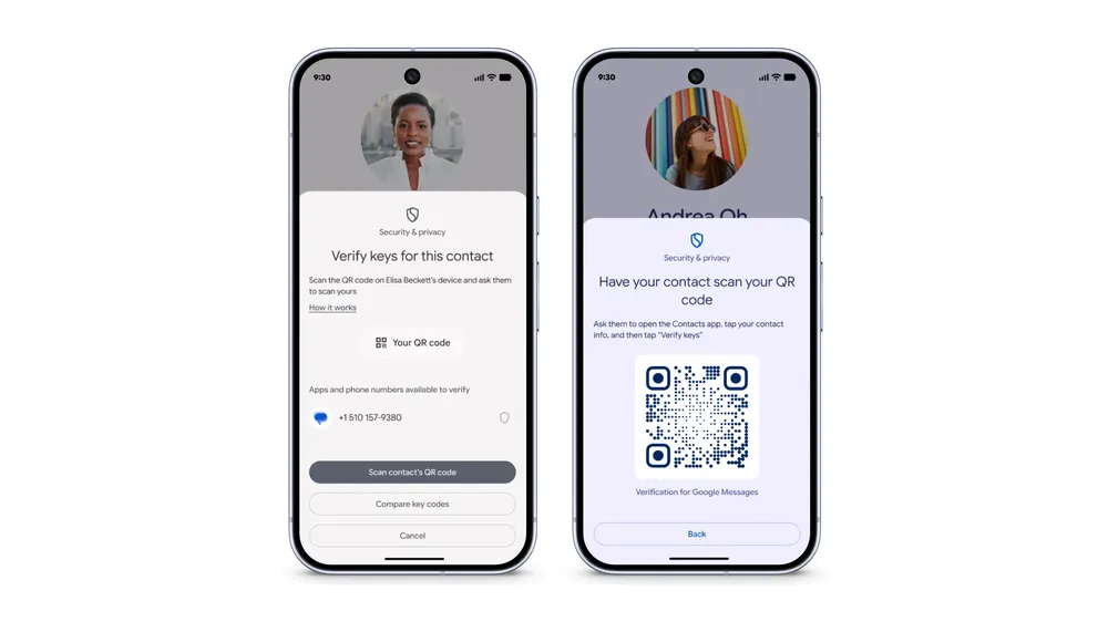 Android の Key Verifier を使い、QR コードを表示しているところ