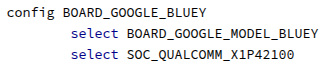 Bluey が Chromebook として初めて Snapdragon X Plus X14P-42-100 を搭載することを示唆するコードのスクリーンショット