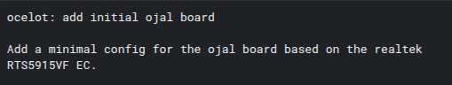 Ocelot ベースに ojal が追加されたことを示すコミット