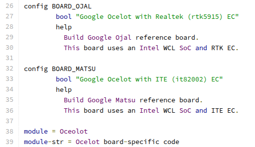 どちらの Chromebook も Wildcat Lake (WCL) を搭載することを示すコードのスクリーンショット