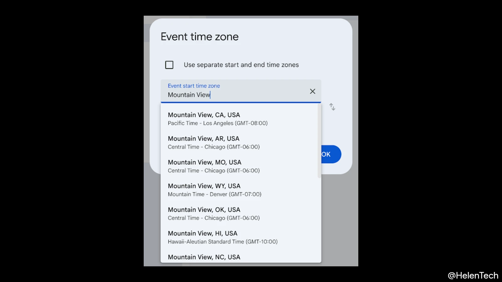 Google カレンダー、タイムゾーンを都市名や国名で検索可能に
