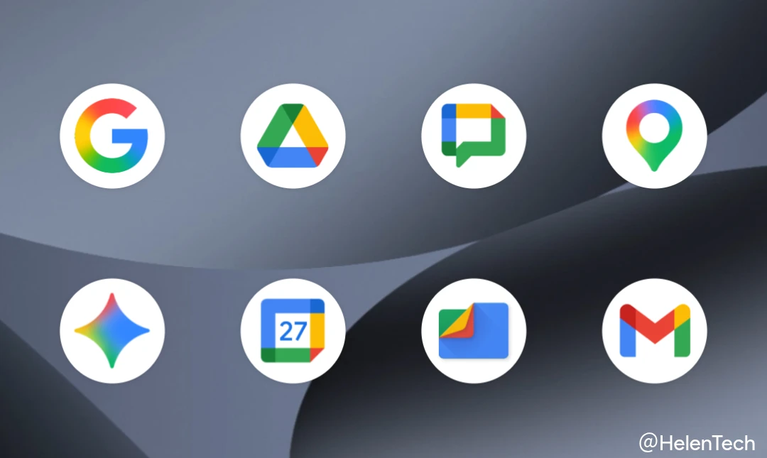Google Pixel の Pixel Launcher ホーム画面でアプリ名を非表示にしたところのスクリーンショット