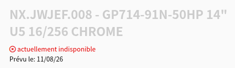 Acer Googlebook 14 GP714 の発売日を示す情報