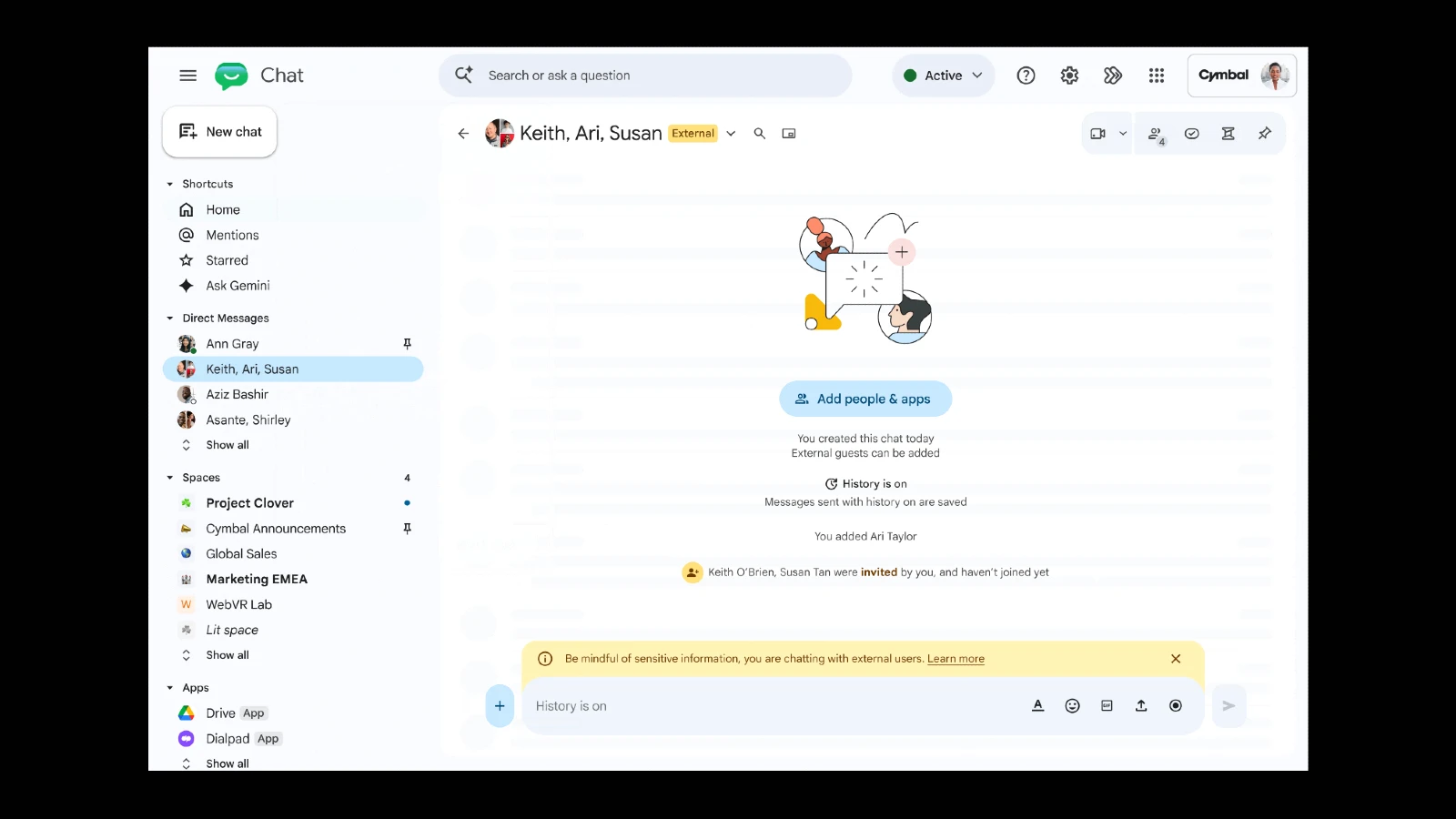 Google チャット、外部ユーザーを含むグループ DM の作成が可能に