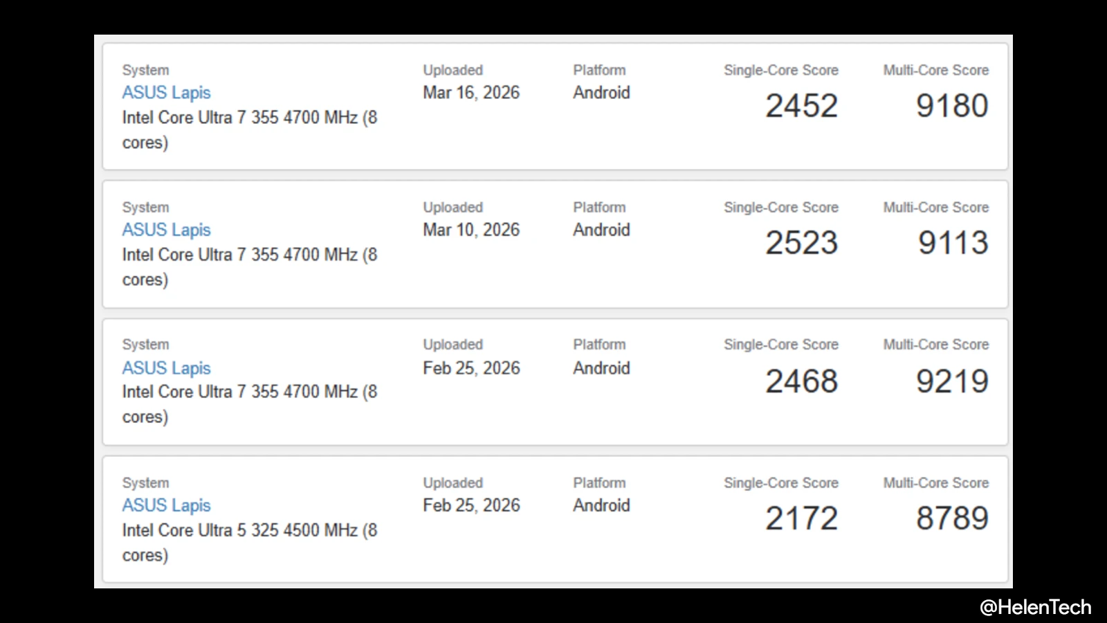 ASUS の Googlebook「Lapis」、Geekbench で 64GB RAM 搭載モデルを確認