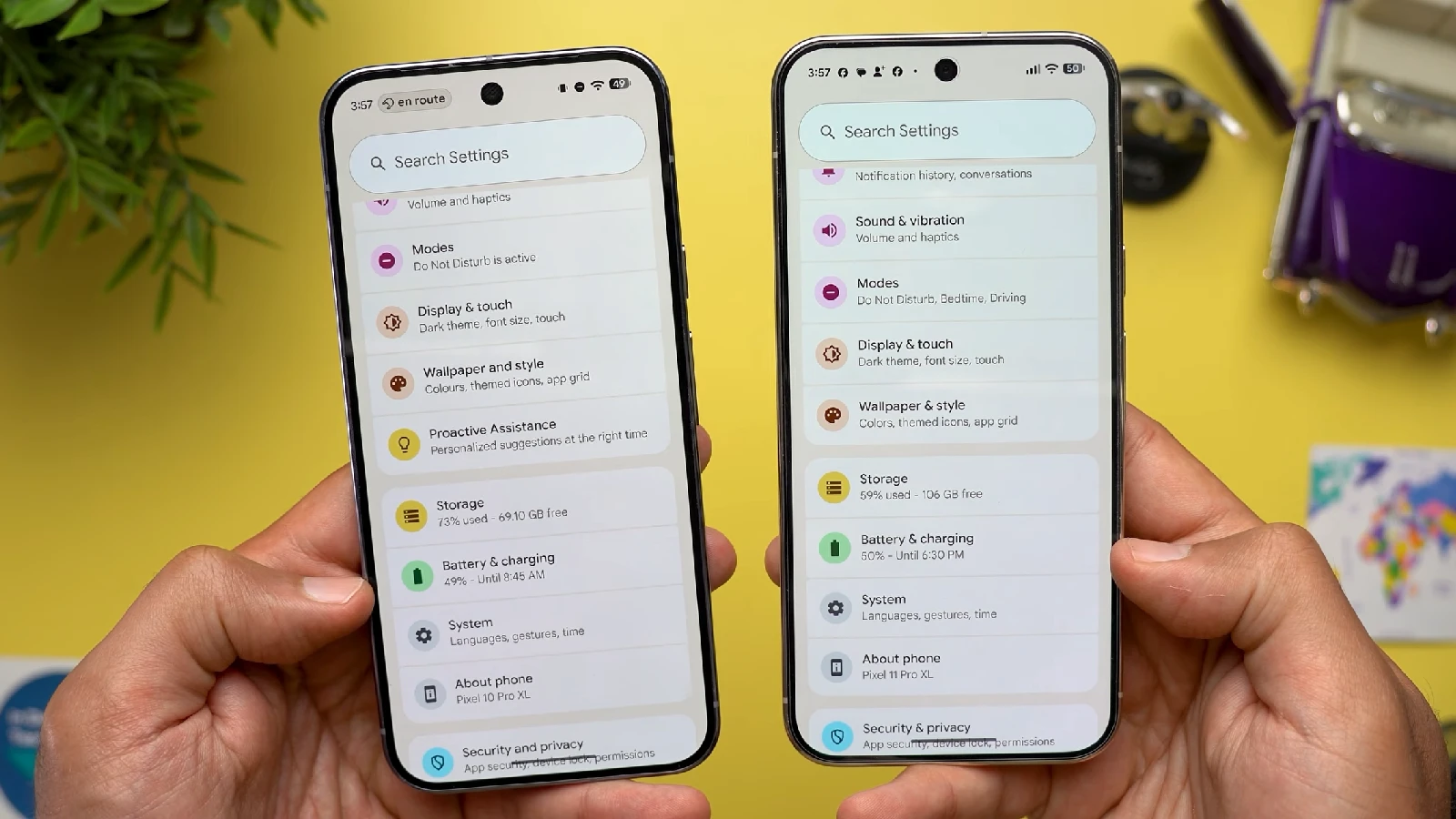 Pixel 10 Pro XL での先回りアシスト設定画面