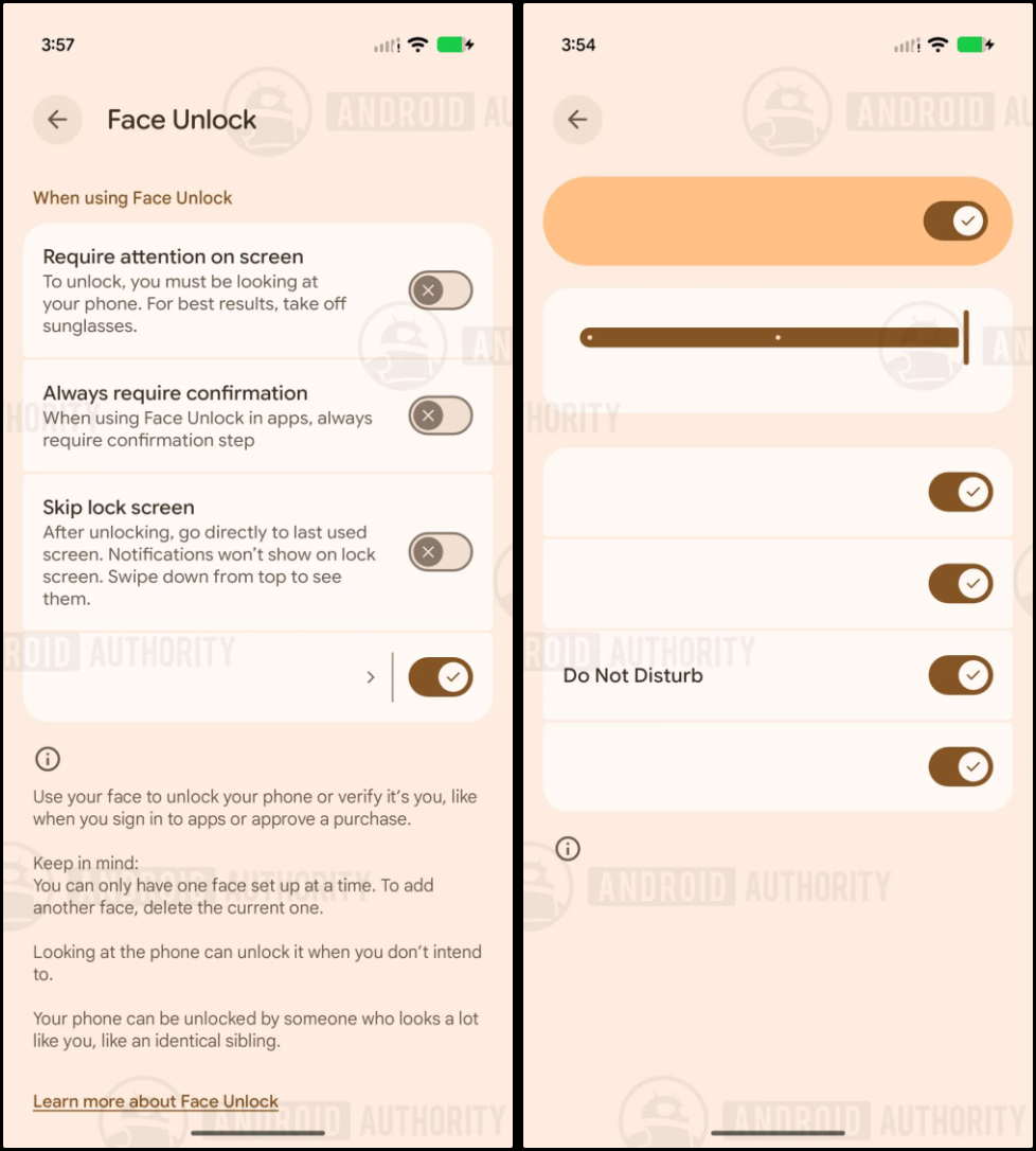Android 17 QPR3 Beta 1 で見つかった Face Active Illumination の設定画面